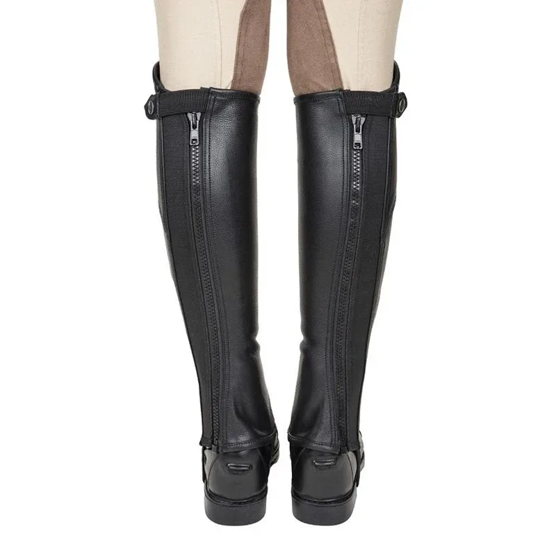 TuffRider Ladies Belmont+ Blk Leather 1/2Chaps - Image 2