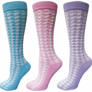 Tuffrider Ladies Gingham Check Socks Brown