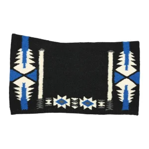 TuffRider Montana Contoured Single Weave Saddle Blanket-Blue/White-34 x 40 in