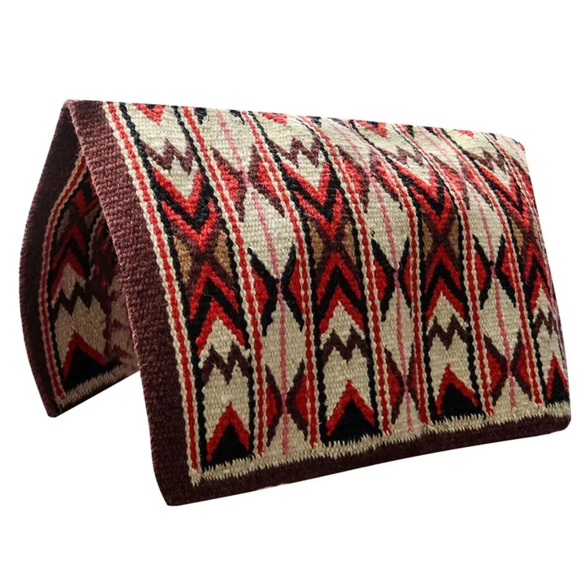 TuffRider Santa Fe Western Woven Saddle Blanket- Red/Black- 34 x 36 - Image 2