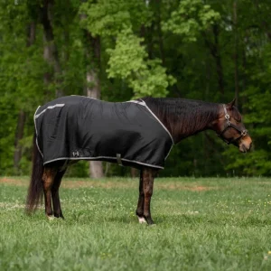 TuffRider Shelter Closed Front Stable Sheet-Black/Grey, 68 in