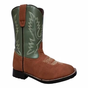 TuffRider Youth Congaree Rounded Toe Western Boot- Tan with Sage- 4Y