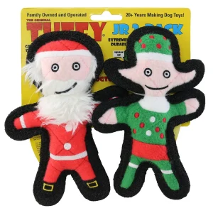 Tuffy Dog Toys Jr Santa & Elf 2 Pack