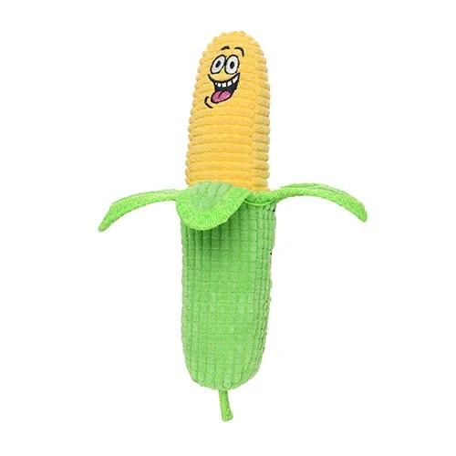 Tuffy Funny Food Dog Toy Corn