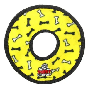 Tuffy Ultimate No Stuff Ring Yellow Bone Dog Toy