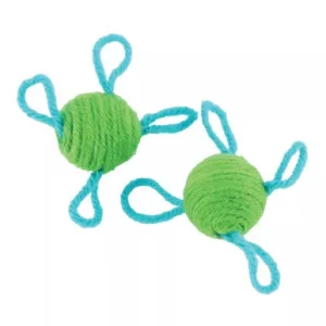 Turbo Green Wool Balls Batting Cat Toys, 2