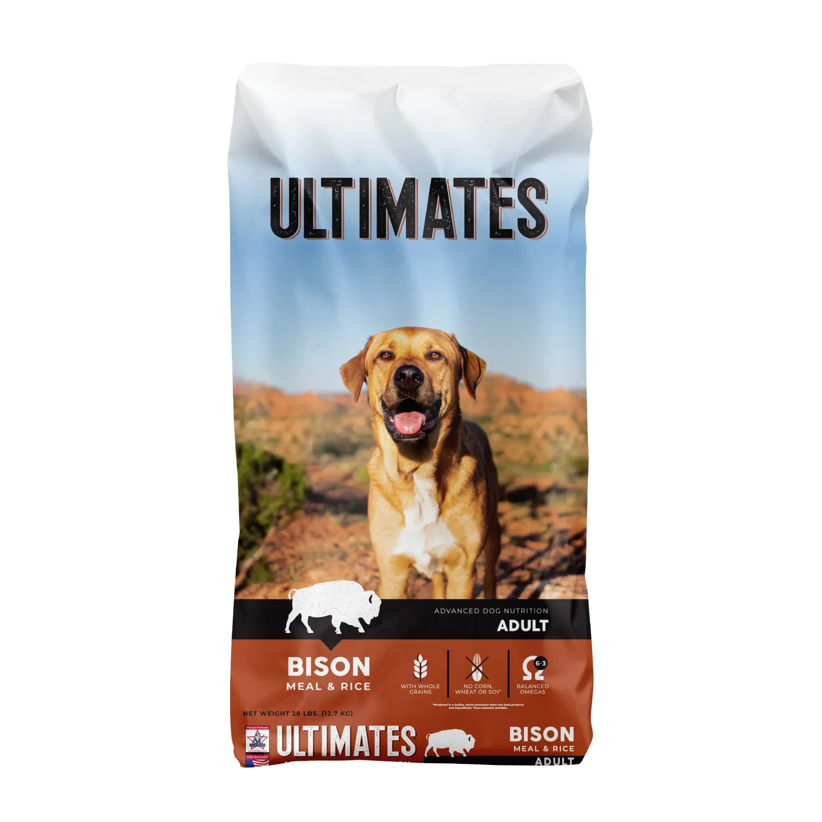 Ultimates Dry Dog Food Bison & Rice 28 lb