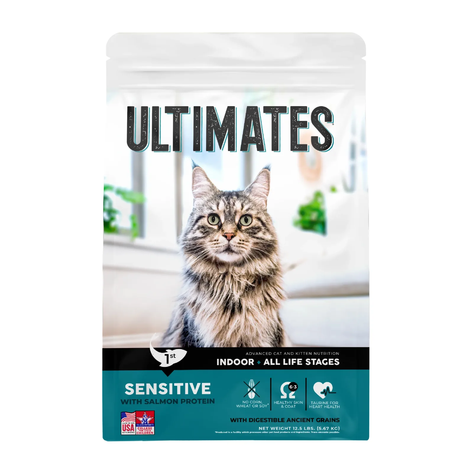 Ultimates Sensitive Indoor Dry Cat Food Salmon 12.5 lb