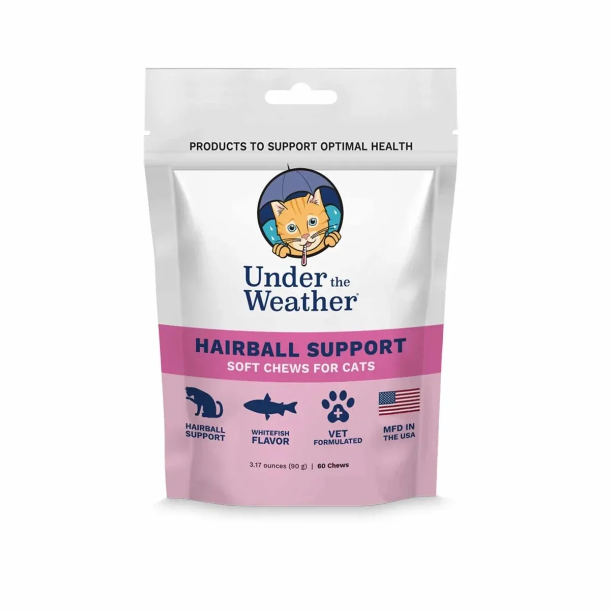 Under the Weather Cat Hairball Support Chews, 60-Count