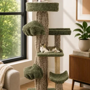 Unique Cat Tree Scratcher – Realistic Tree Cat Tree with Natural Branch Design