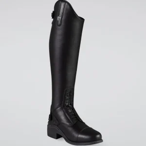 Vallardi Womens Leather Field Tall Riding Boots Black