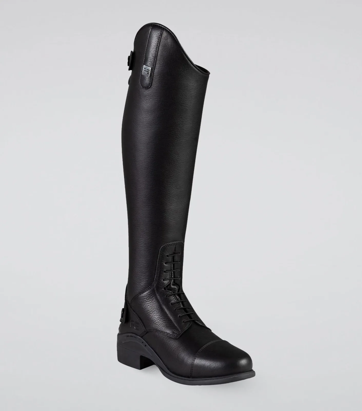 Vallardi Womens Leather Field Tall Riding Boots Black