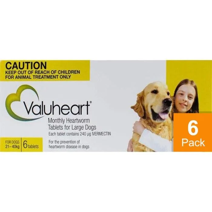 Valuheart Gold Dogs 46-88lbs (21-40kg) - 6 Chewables