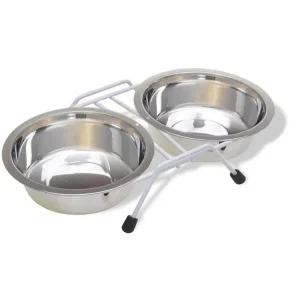 Van Ness Plastics Stainless Steel Double Dish w/Wire Rack Silver 16oz