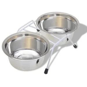 Van Ness Plastics Stainless Steel Double Dish w/Wire Rack Silver 32oz