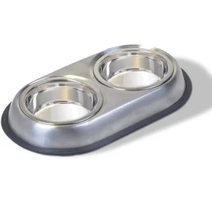 Van Ness Small Stainless Steel Double Dish Dog Bowl