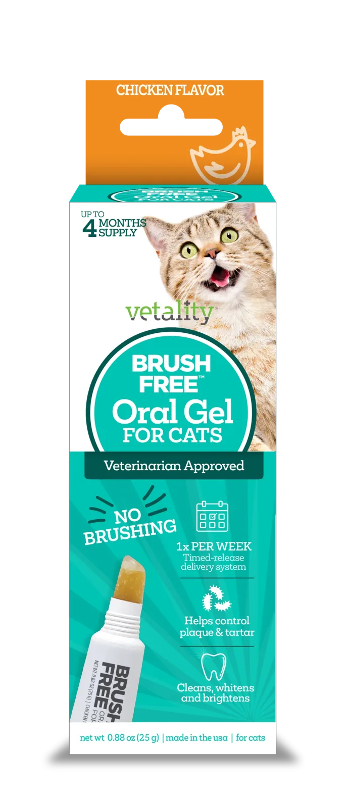 Vetality Brush-Free Oral Gel for Cats 25 g