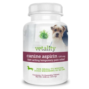 Vetality Canine Aspirin Chewable Tables 120mg 75 ct