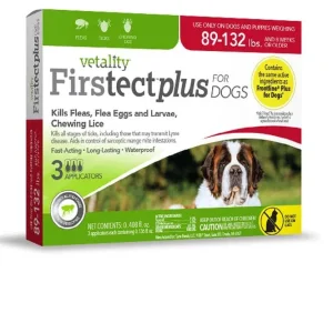 Vetality Firstect Plus Flea & Tick for Dogs 89-132lbs 3 Count