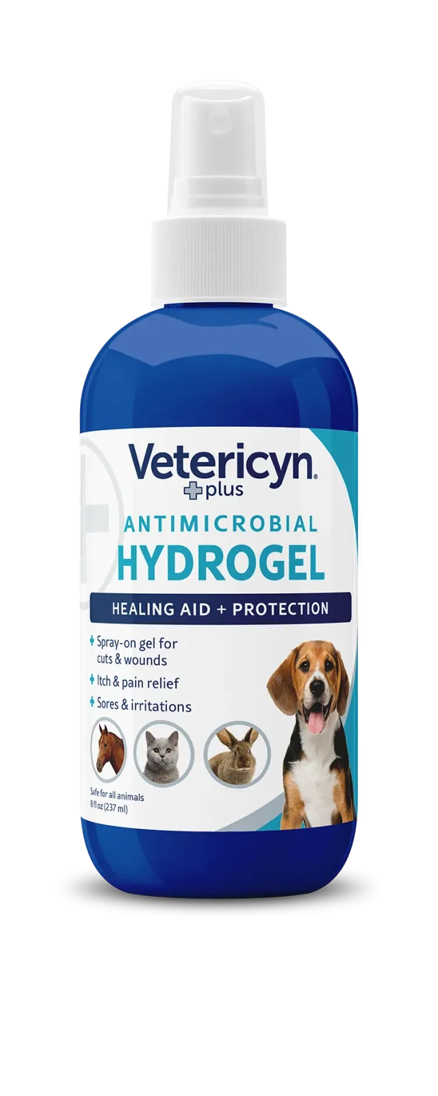 Vetericyn Plus Antimicrobial All Animal Wound Care Hydrogel Spray, 8-ounce