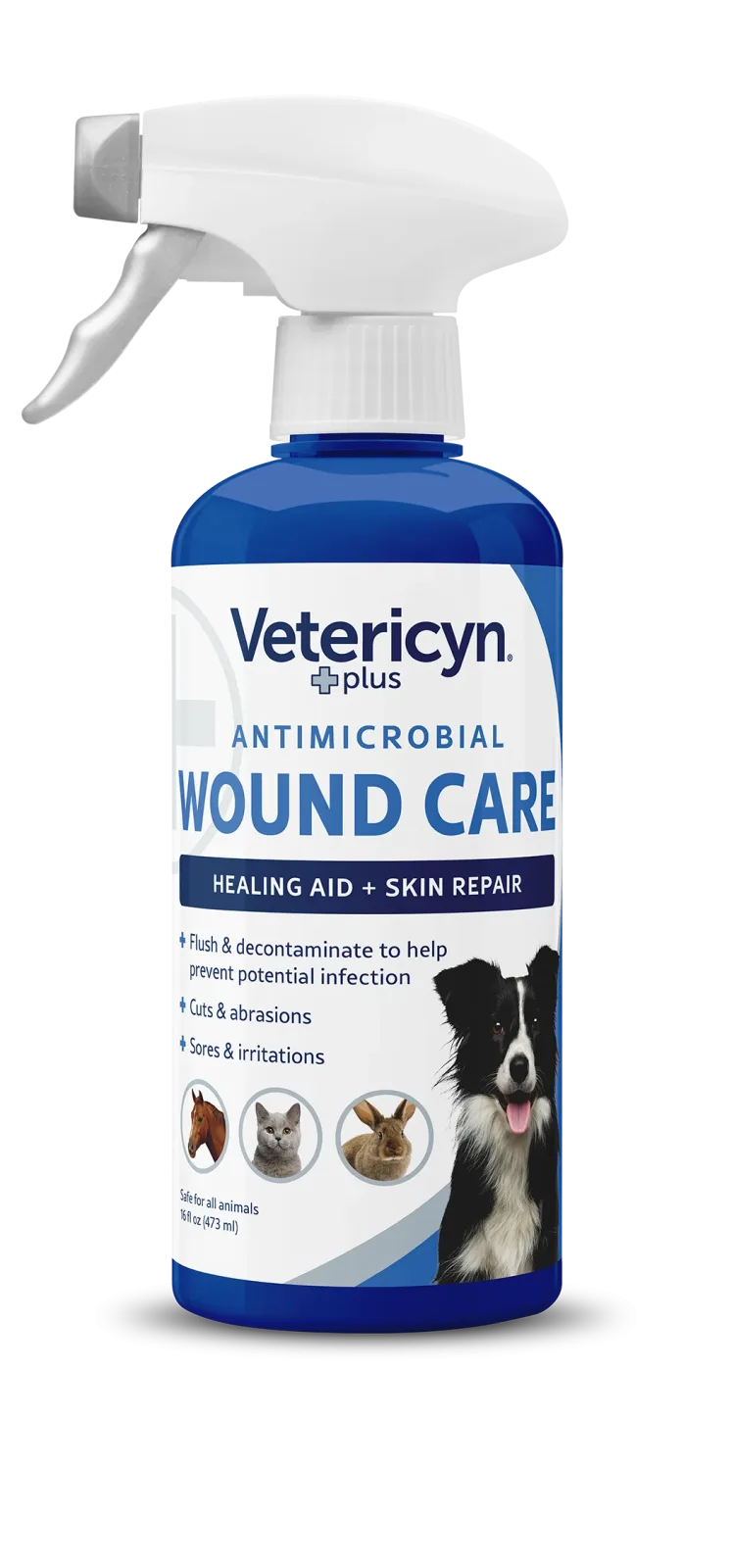 Vetericyn Plus Antimicrobial All Animal Wound Care Spray, 16-ounce