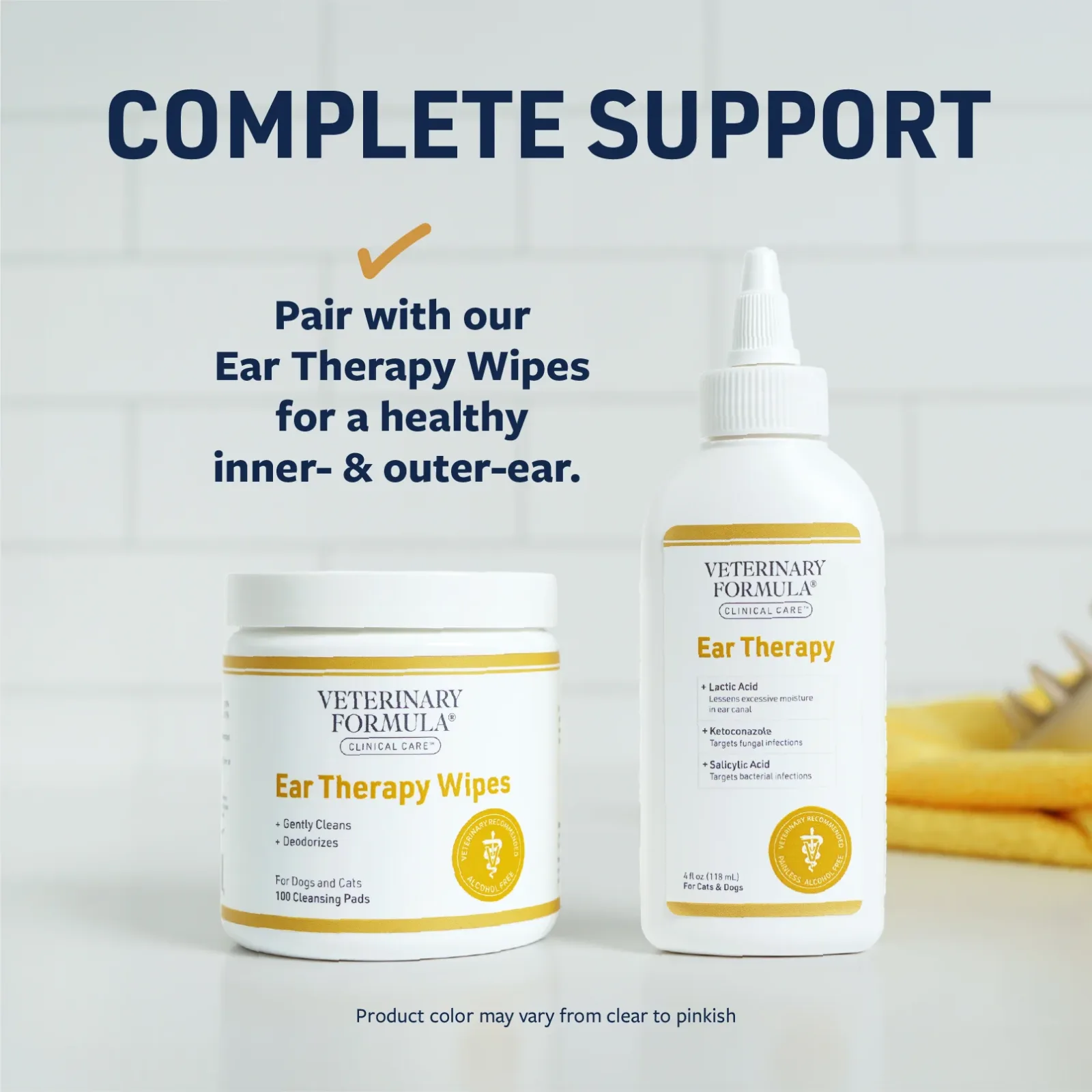 Veterinary Formula Clinical Care Ear Therapy Wipes for Dogs & Cats, 100 Count - Image 2
