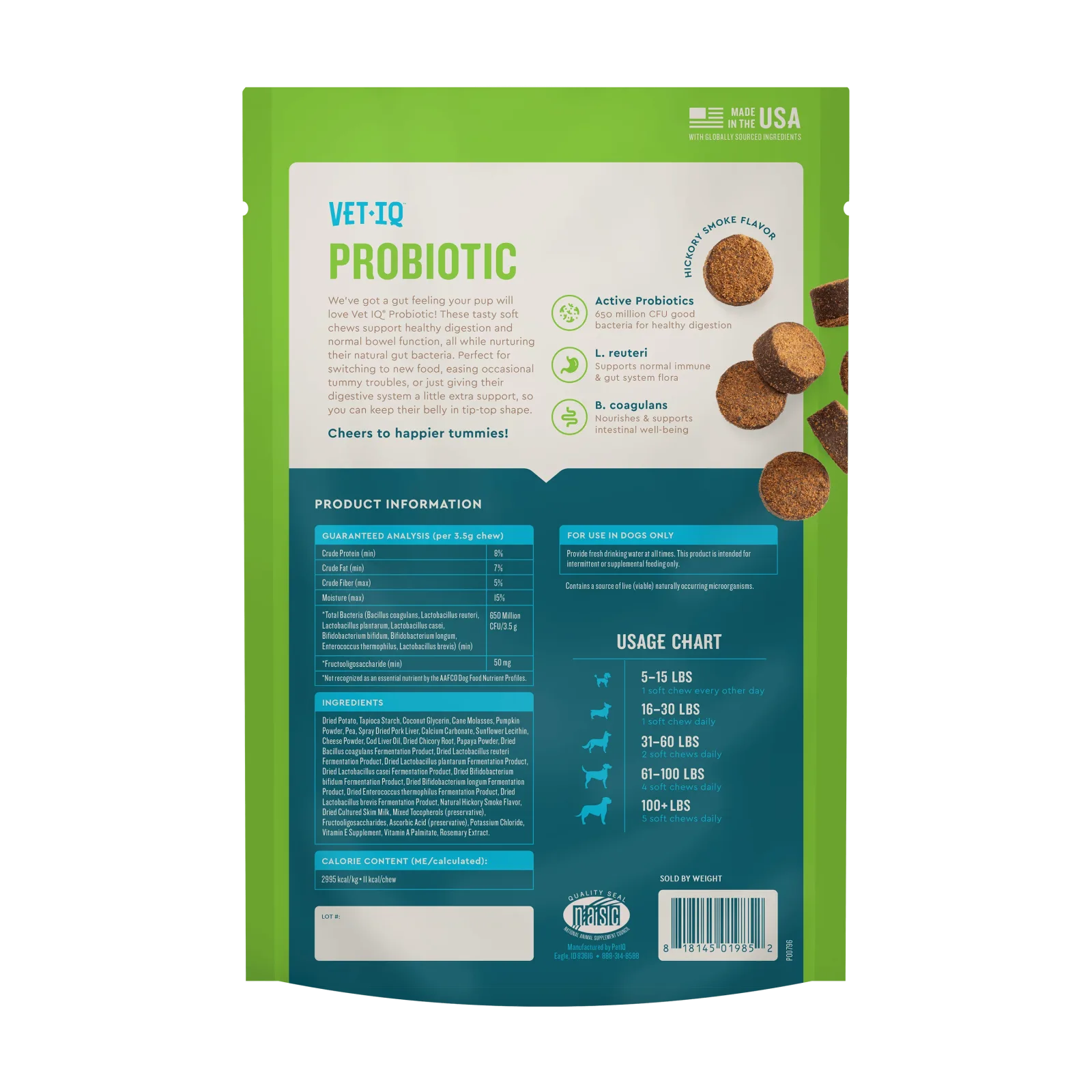 VetIQ Probiotic Dog Chew 60ct - Image 2