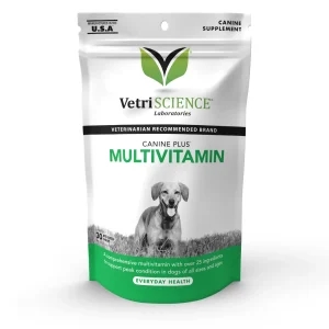 VetriScience Canine Plus Multivitamin for Dogs, Chew, Veggie Flavor 30 Count