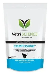 Vetriscience Composure Behavioral Health Chews For Cats-30 Count-{L+x}