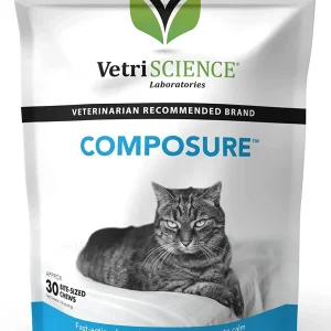 VetriScience Composure Calming Supplement for Cats, Chew, Chicken Flavor 30 Count