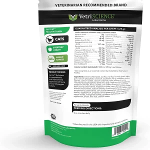 VetriScience Nu Cat Multivitamin for Cats, Chew, Fish Flavor 30 Count