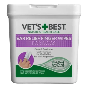 Vet's Best Ear Relief Finger Wipes for Dogs 50 ct