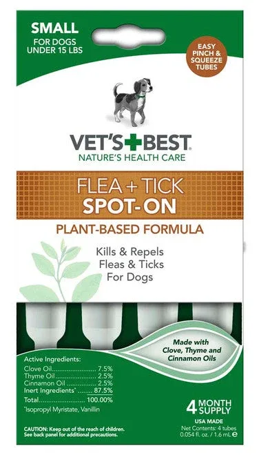Vet's Best Flea and Tick Spot-On 1.6 ml 4 Count - Image 2