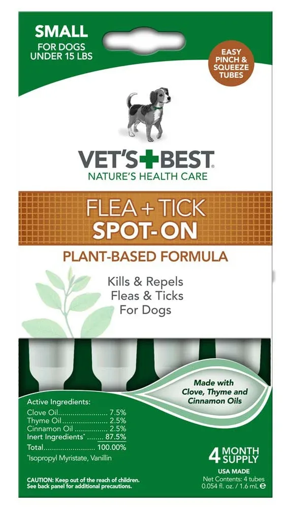 Vet's Best Flea and Tick Spot-On 1.6 ml 4 Count