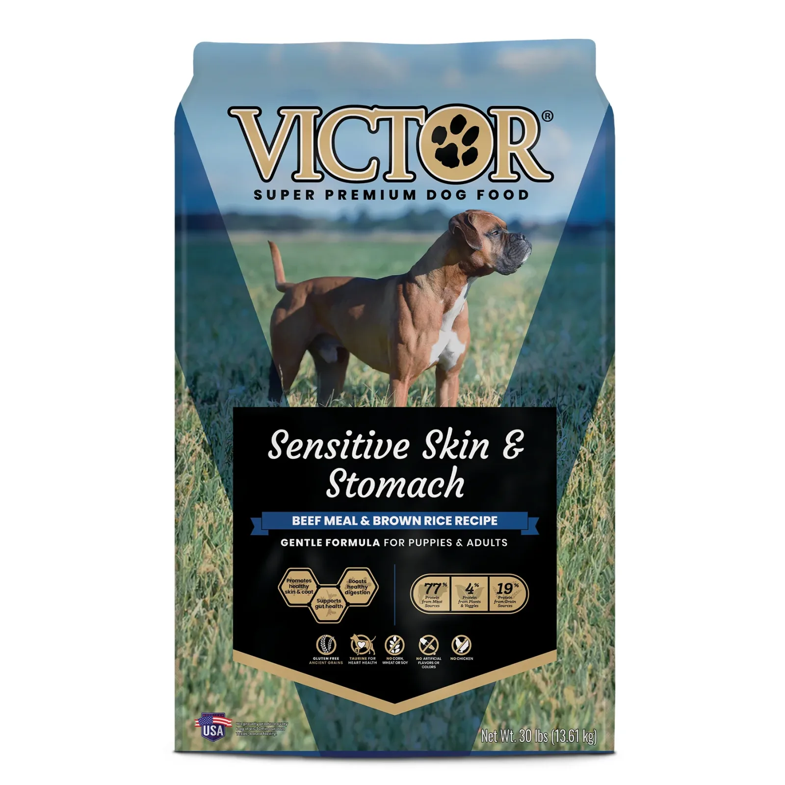VICTOR Sensitive Skin and Stomach Beef Meal and Brown Rice Recipe - 30lb