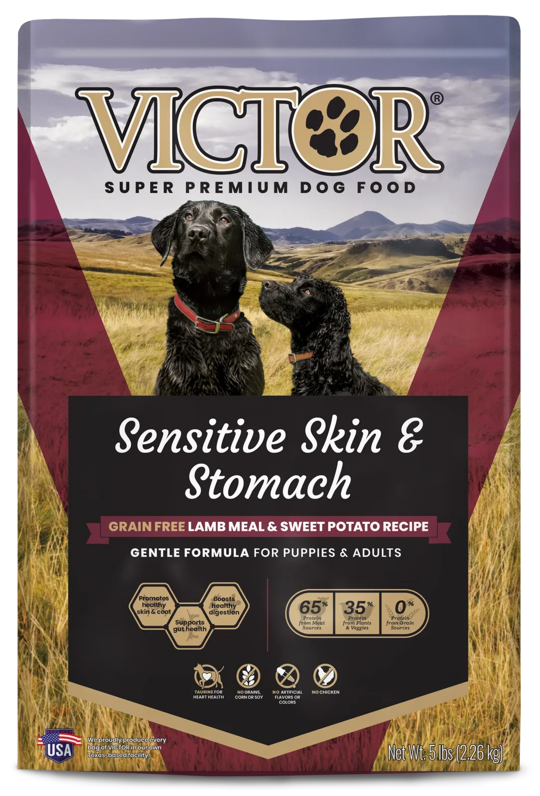 VICTOR Sensitive Skin and Stomach Grain Free Lamb Meal and Sweet Potato Recipe 5lb