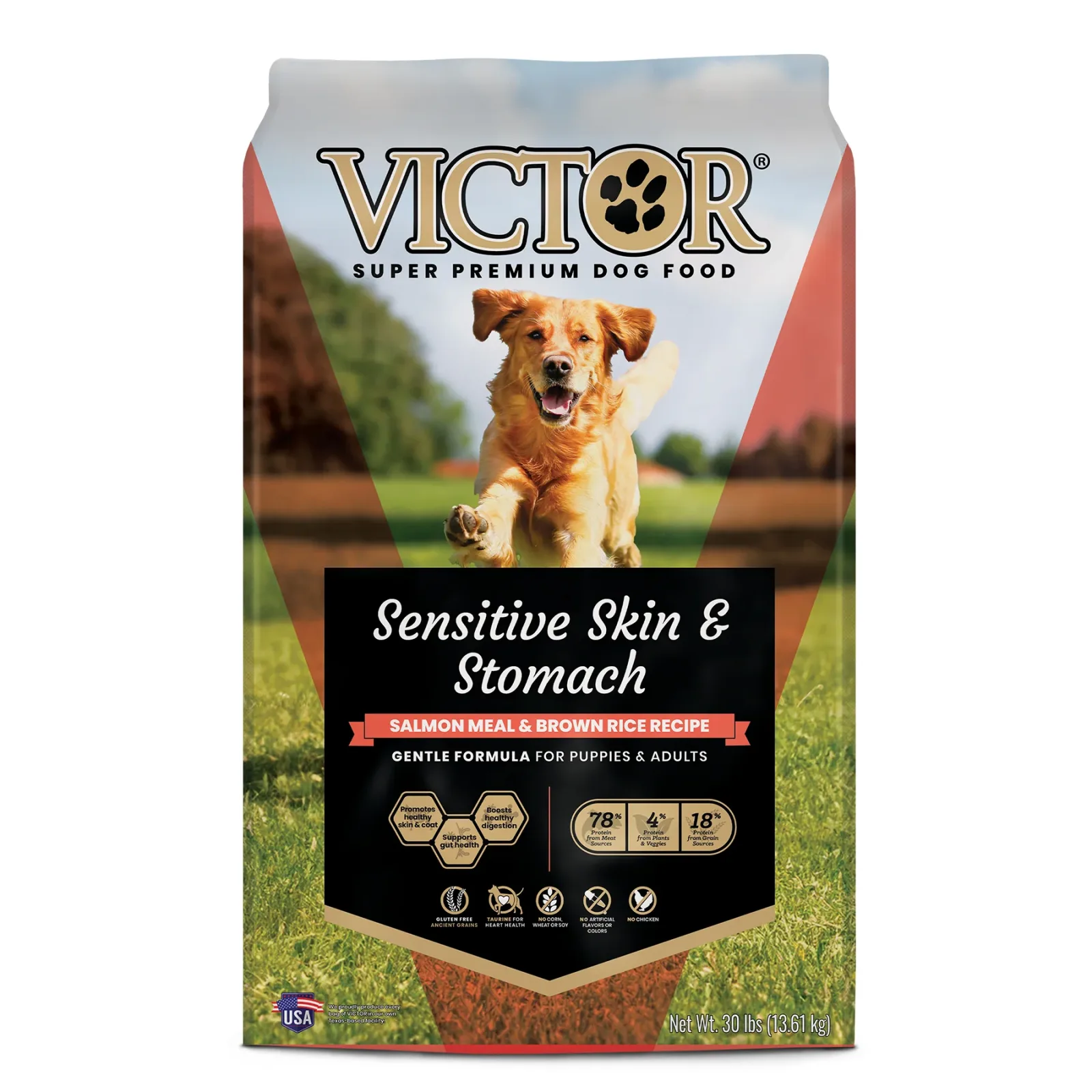 VICTOR Sensitive Skin and Stomach Salmon Meal and Brown Rice Recipe 30lb