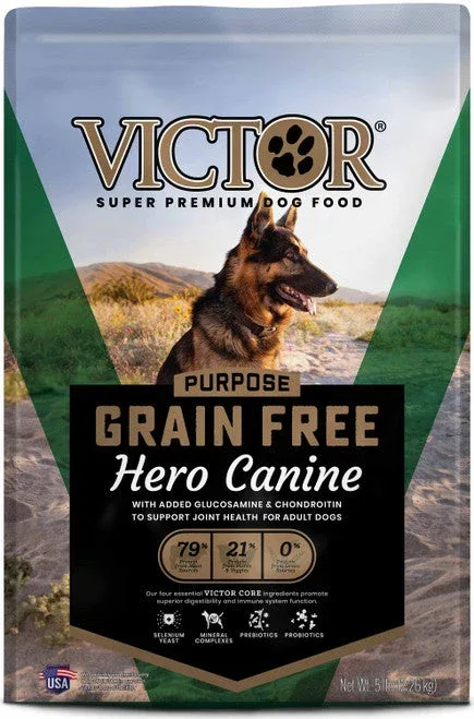 Victor Super Premium Dog Food Purpose Grain Free Hero Canine Dry Dog Food Beef 5lb - Image 2