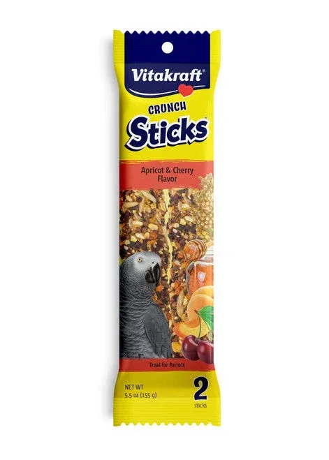 Vitakraft Crunch Sticks Apricot & Cherry Flavor Parrot Treat 5.5 oz 2 Count - Image 2