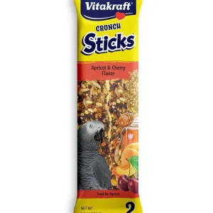 Vitakraft Crunch Sticks Apricot & Cherry Flavor Parrot Treat 5.5 oz 2 Count