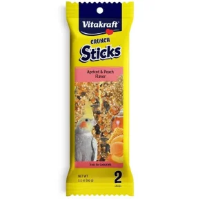 Vitakraft Crunch Sticks Apricot & Peach Flavor Cockatiel Treat 3.5 oz 2 Count