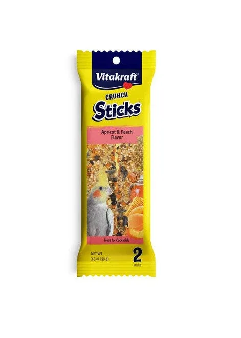 Vitakraft Crunch Sticks Apricot & Peach Flavor Cockatiel Treat 3.5 oz 2 Count - Image 2