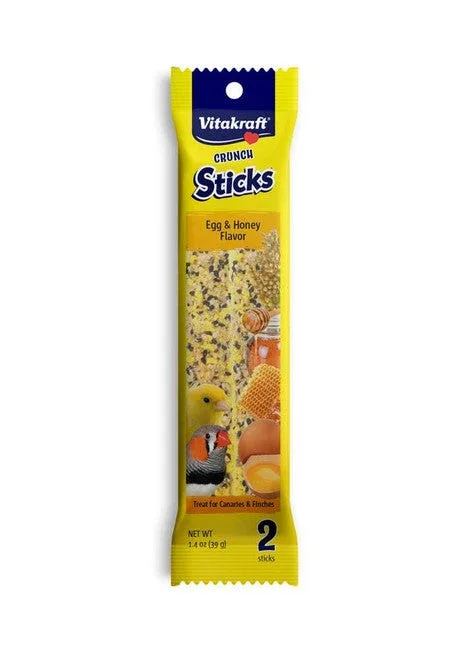 Vitakraft Crunch Sticks Egg & Honey Flavor Canaries and Finches Treat 1.4 oz 2 Count - Image 2