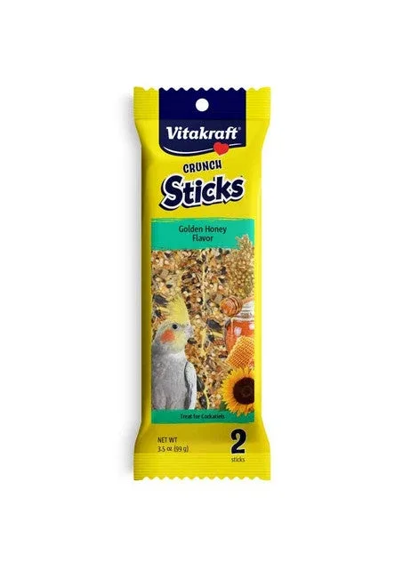 Vitakraft Crunch Sticks Golden Honey Flavor Cockatiel Treat 3.5 oz 2 Count - Image 2