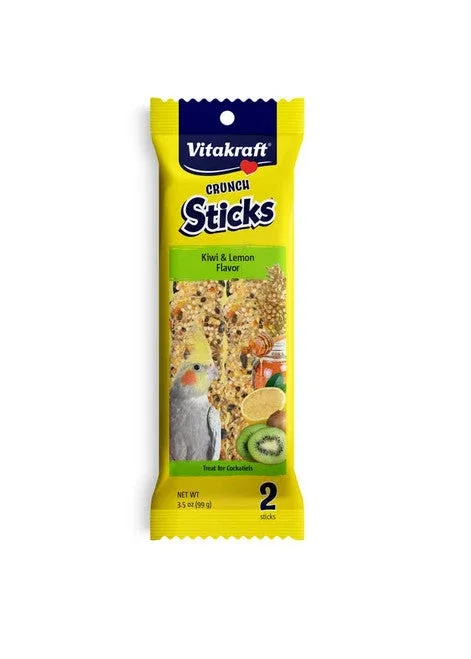 Vitakraft Crunch Sticks Kiwi & Lemon Flavor Cockatiel Treat 3.5 oz 2 Count - Image 2