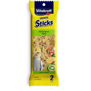 Vitakraft Crunch Sticks Kiwi & Lemon Flavor Cockatiel Treat 3.5 oz 2 Count