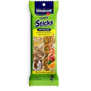 Vitakraft Crunch Sticks Rabbit & Guinea Pig Treats Popped Grains & Honey, Apple & Orange 2.5 oz 2 ct