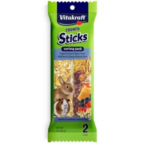 Vitakraft Crunch Sticks Rabbit & Guinea Pig Treats Popped Grains & Honey, Wild Berry & Honey 3 oz 2 ct