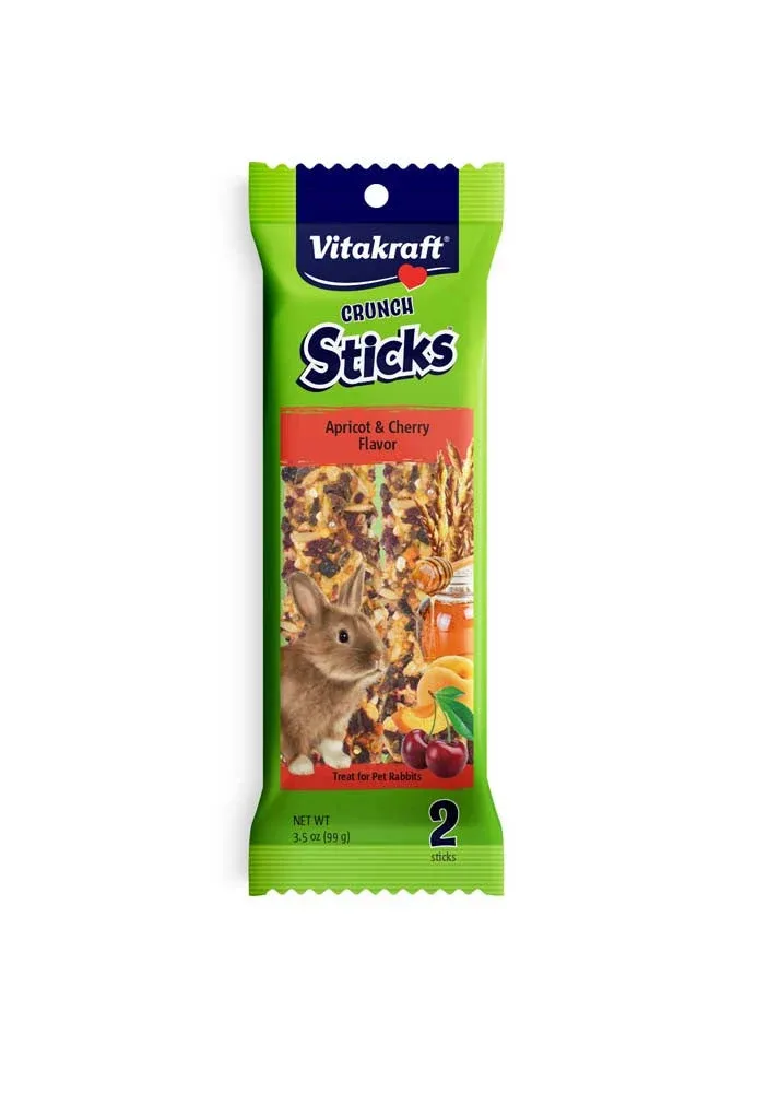 Vitakraft Crunch Sticks Rabbit Treats Apricot & Cherry 3.5 oz 2 ct