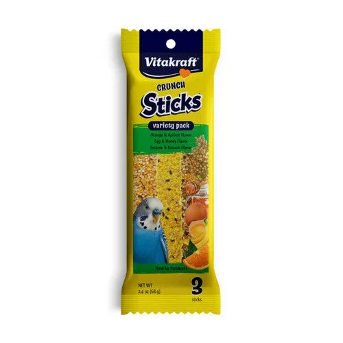 Vitakraft Crunch Sticks Variety Orange, Egg & Banana Flavor Parakeet Treat 2.4 oz 3 Count - Image 2